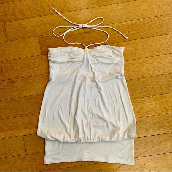 ❌ SOLD ❌ H&M Y2K white jersey halter top- Sz M - Picture 2 of 10